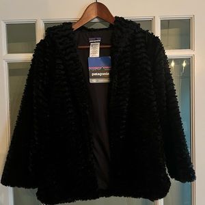 Patagonia Girls Black Faux Fur Pelage Jacket NWT 10